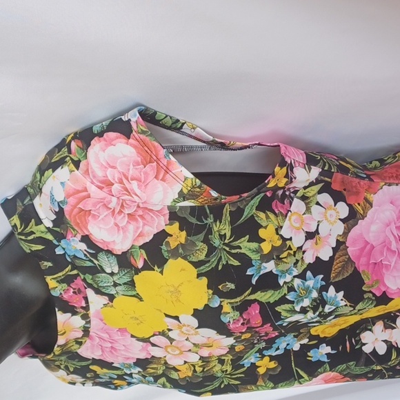 7th Avenue Design Studio Top Women Med, Floral Sleeveless Blouse Zip Closure - Picture 3 of 8